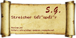 Streicher Gáspár névjegykártya